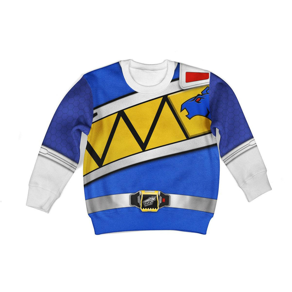 Gearhomie Unisex Kid Tops Blue Power Rangers Dino Charge 3D Apparel - DucG