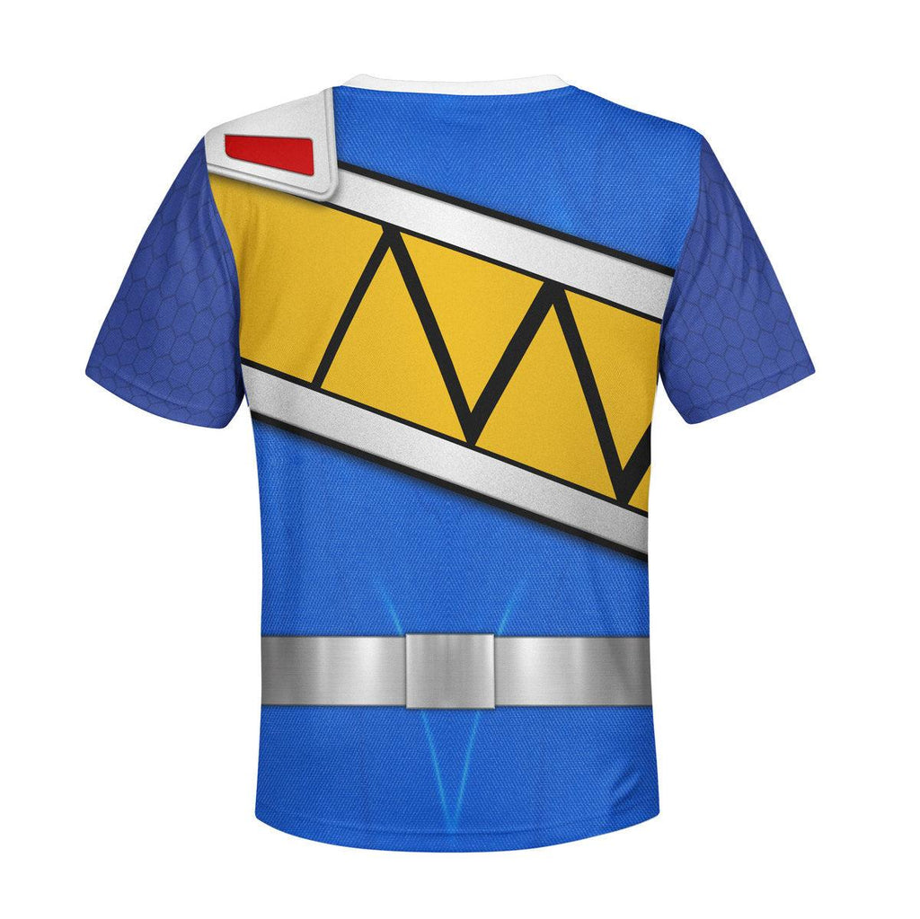 Gearhomie Unisex Kid Tops Blue Power Rangers Dino Charge 3D Apparel - DucG