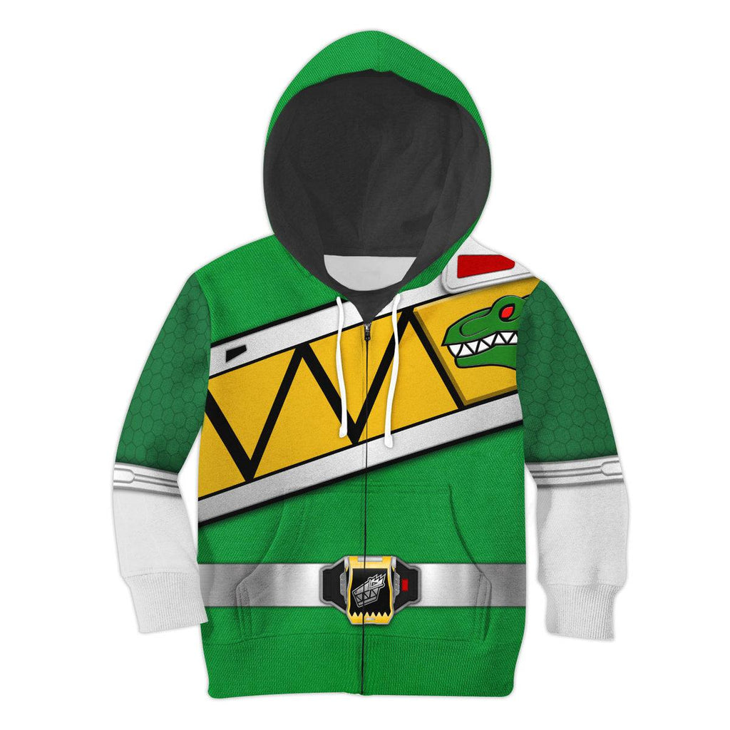 Gearhomie Unisex Kid Tops Green Power Rangers Dino Charge 3D Apparel - DucG