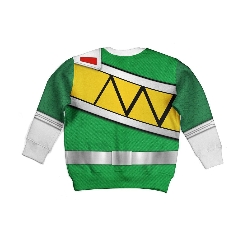 Gearhomie Unisex Kid Tops Green Power Rangers Dino Charge 3D Apparel - DucG