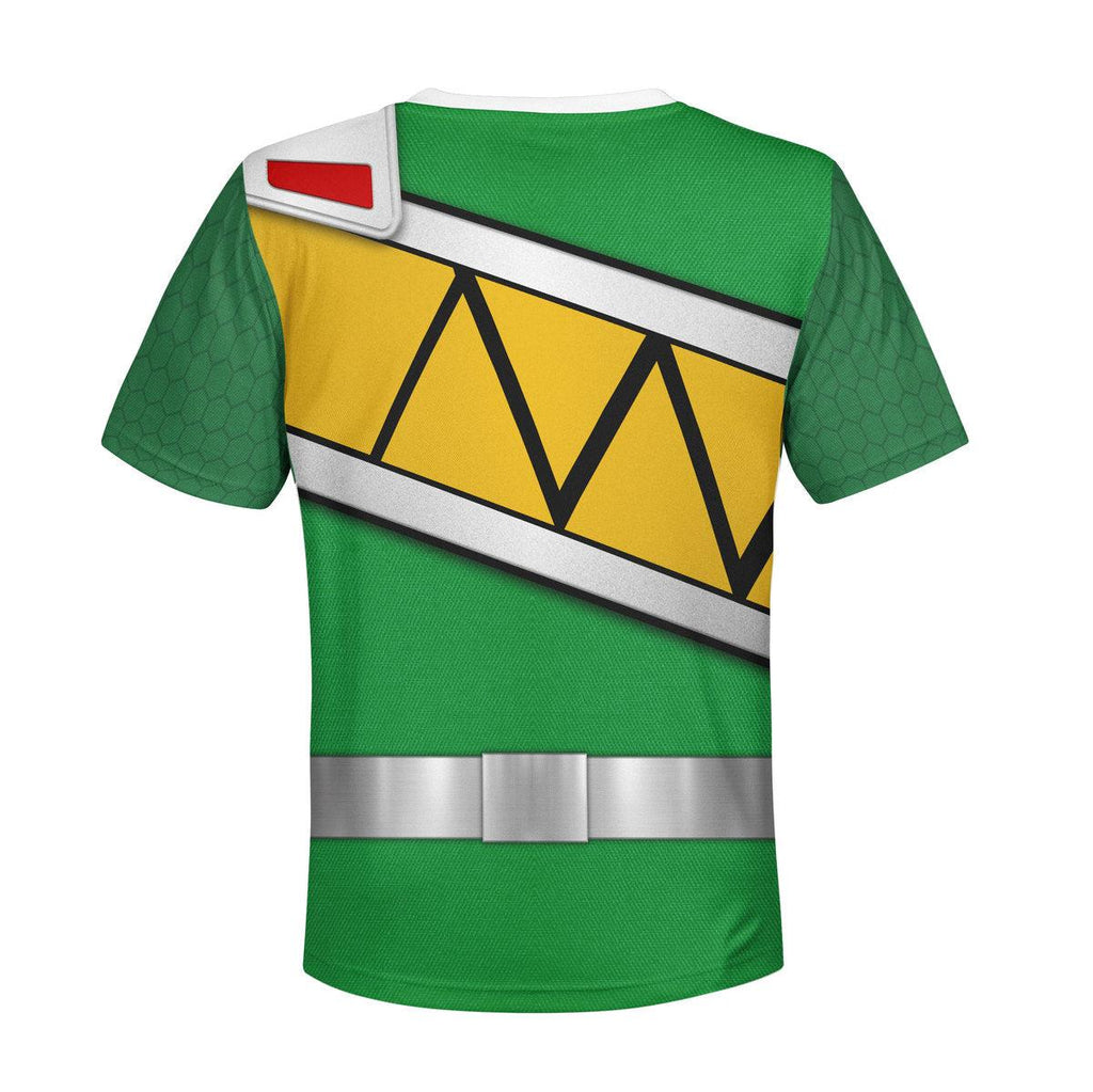 Gearhomie Unisex Kid Tops Green Power Rangers Dino Charge 3D Apparel - DucG