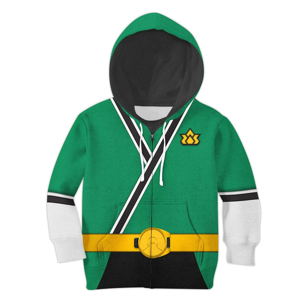 GearHomie Unisex Kid Tops Green Power Rangers Samurai 3D Apparel - DucG