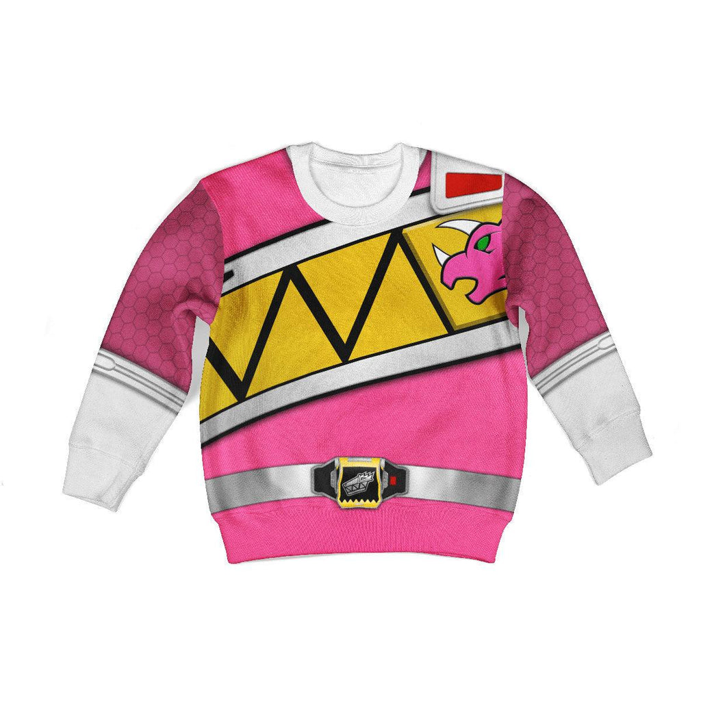 Gearhomie Unisex Kid Tops Pink Power Rangers Dino Charge 3D Apparel - DucG