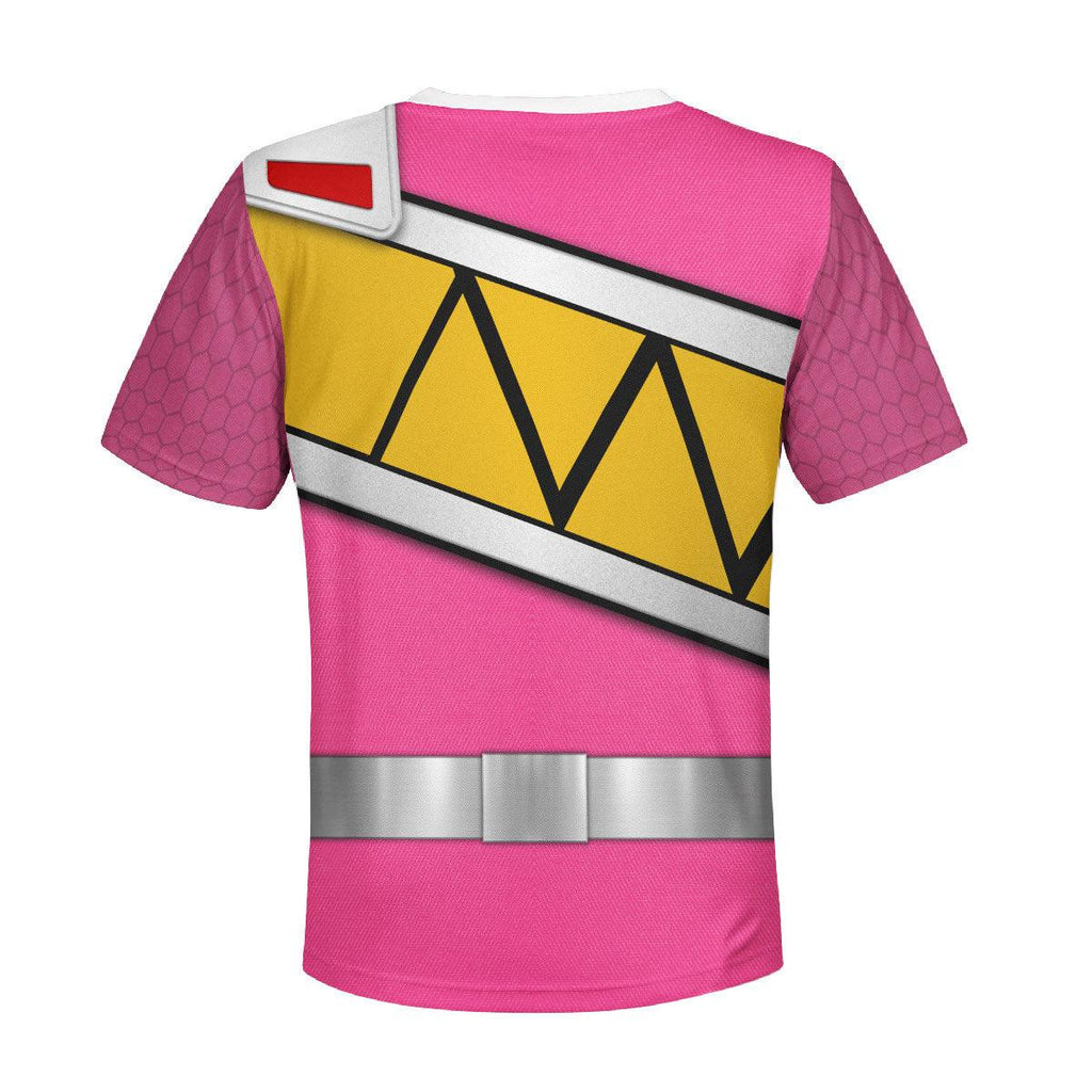 Gearhomie Unisex Kid Tops Pink Power Rangers Dino Charge 3D Apparel - DucG