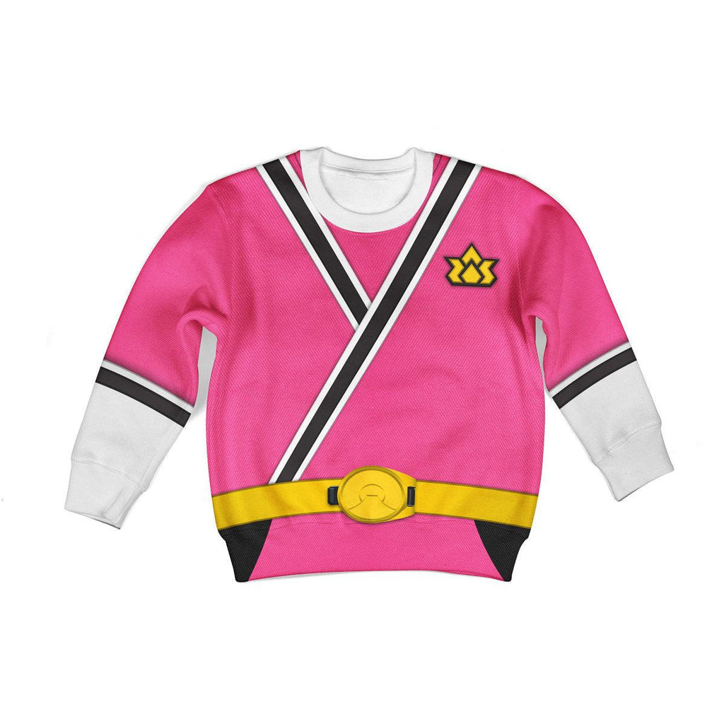 GearHomie Unisex Kid Tops Pink Power Rangers Samurai 3D Apparel - DucG