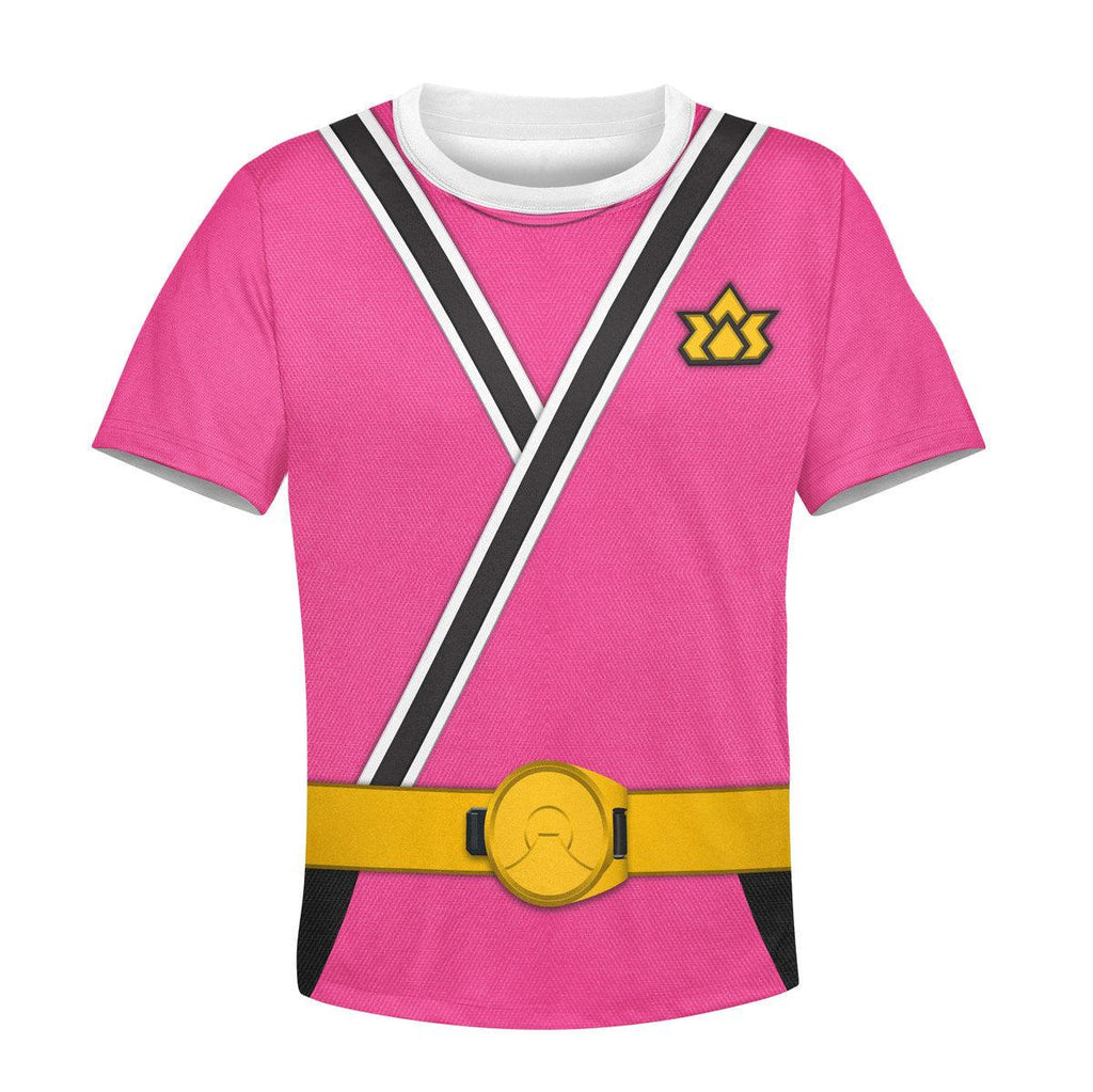 GearHomie Unisex Kid Tops Pink Power Rangers Samurai 3D Apparel - DucG