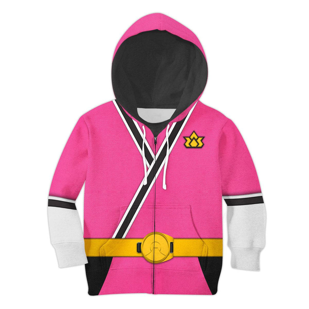 GearHomie Unisex Kid Tops Pink Power Rangers Samurai 3D Apparel - DucG