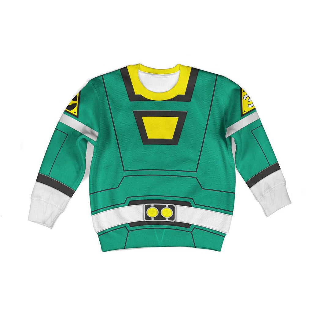 Gearhomie Unisex Kid Tops Power Rangers Turbo Green 3D Apparel - Gearhomie.com