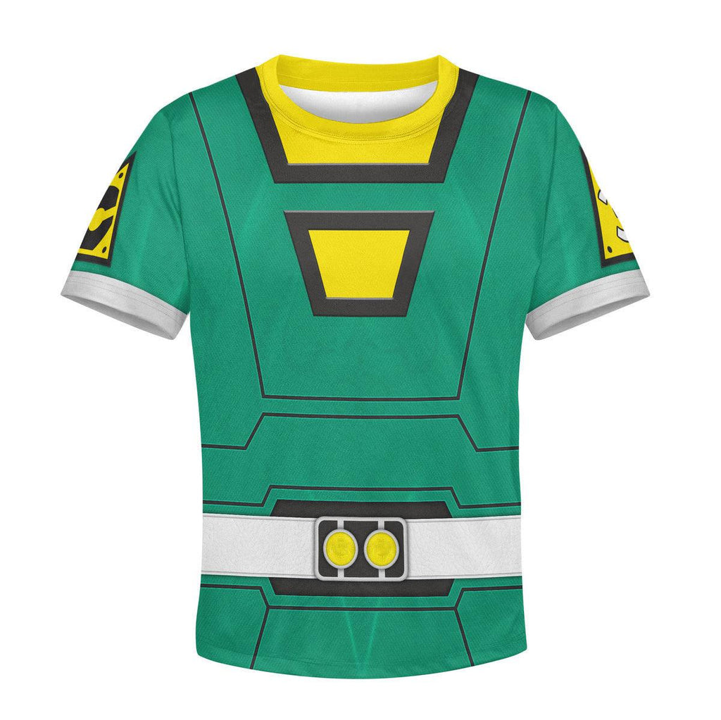 Gearhomie Unisex Kid Tops Power Rangers Turbo Green 3D Apparel - Gearhomie.com