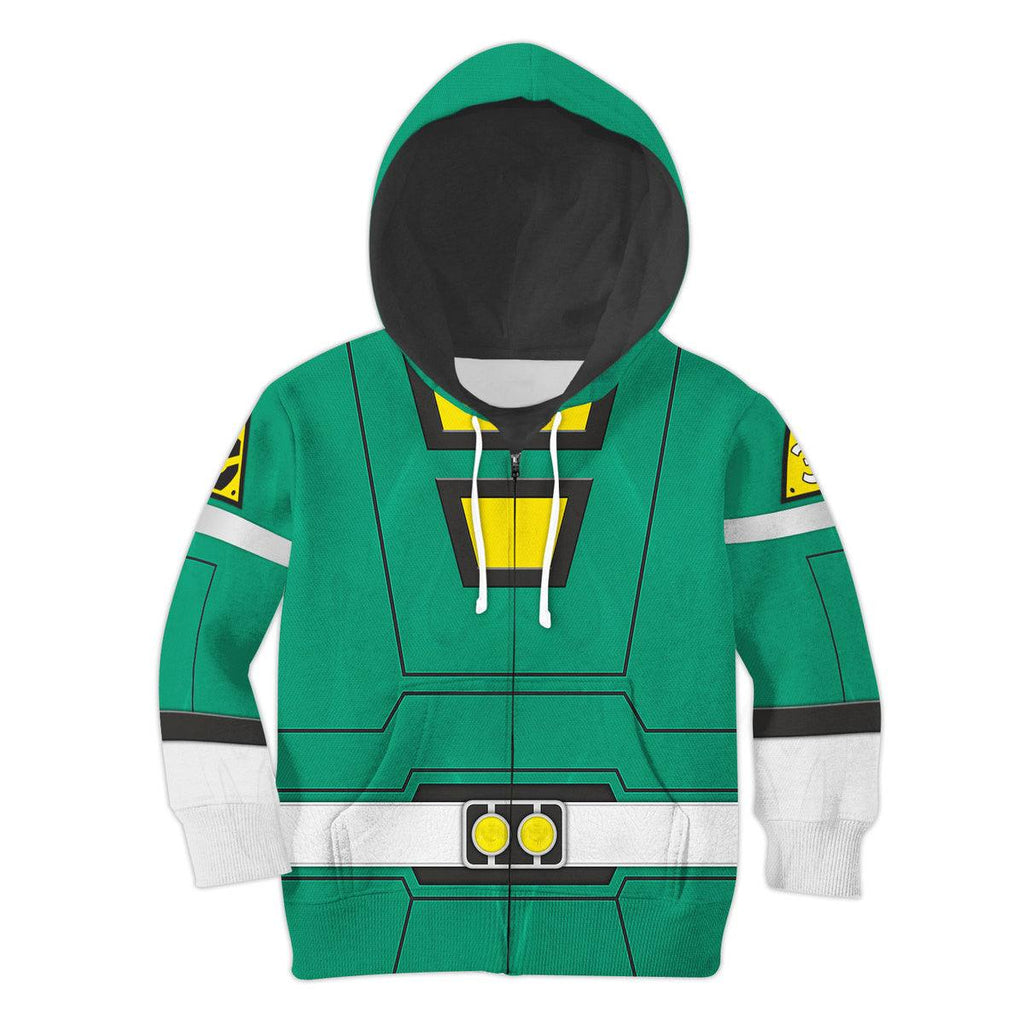 Gearhomie Unisex Kid Tops Power Rangers Turbo Green 3D Apparel - Gearhomie.com