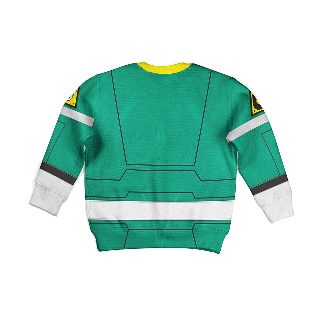 Gearhomie Unisex Kid Tops Power Rangers Turbo Green 3D Apparel - Gearhomie.com