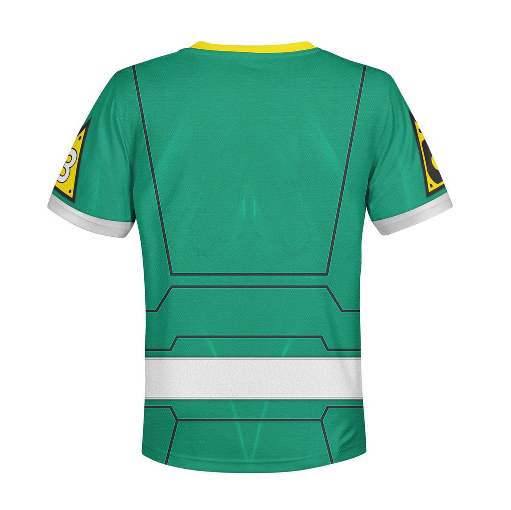 Gearhomie Unisex Kid Tops Power Rangers Turbo Green 3D Apparel - Gearhomie.com