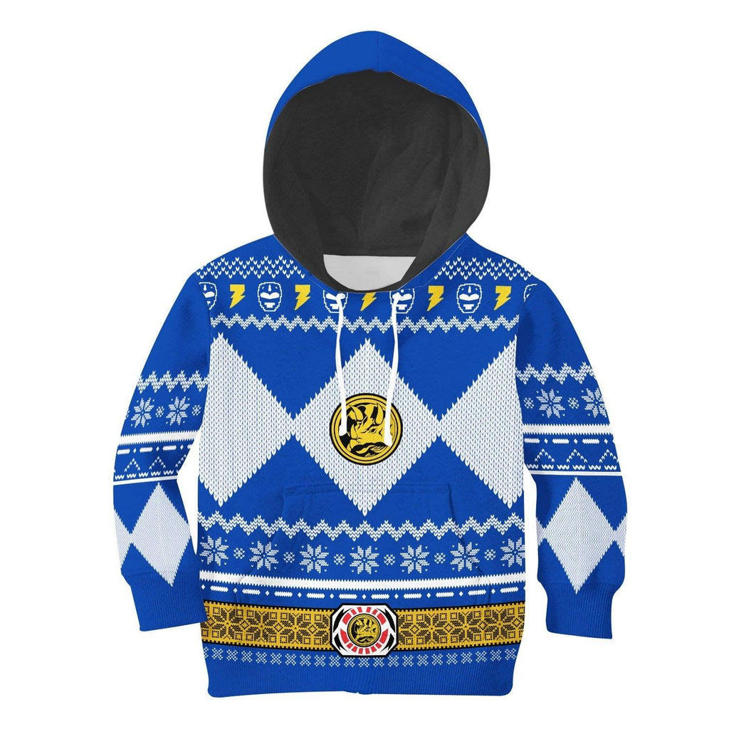 Gearhomie Unisex Kid Tops Pullover Sweatshirt Blue Power Ranger 3D Apparel - Gearhomie.com