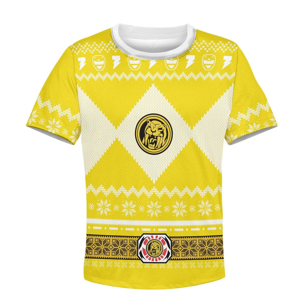 Gearhomie Unisex Kid Tops Pullover Sweatshirt Yellow Power Ranger 3D Apparel - Gearhomie.com