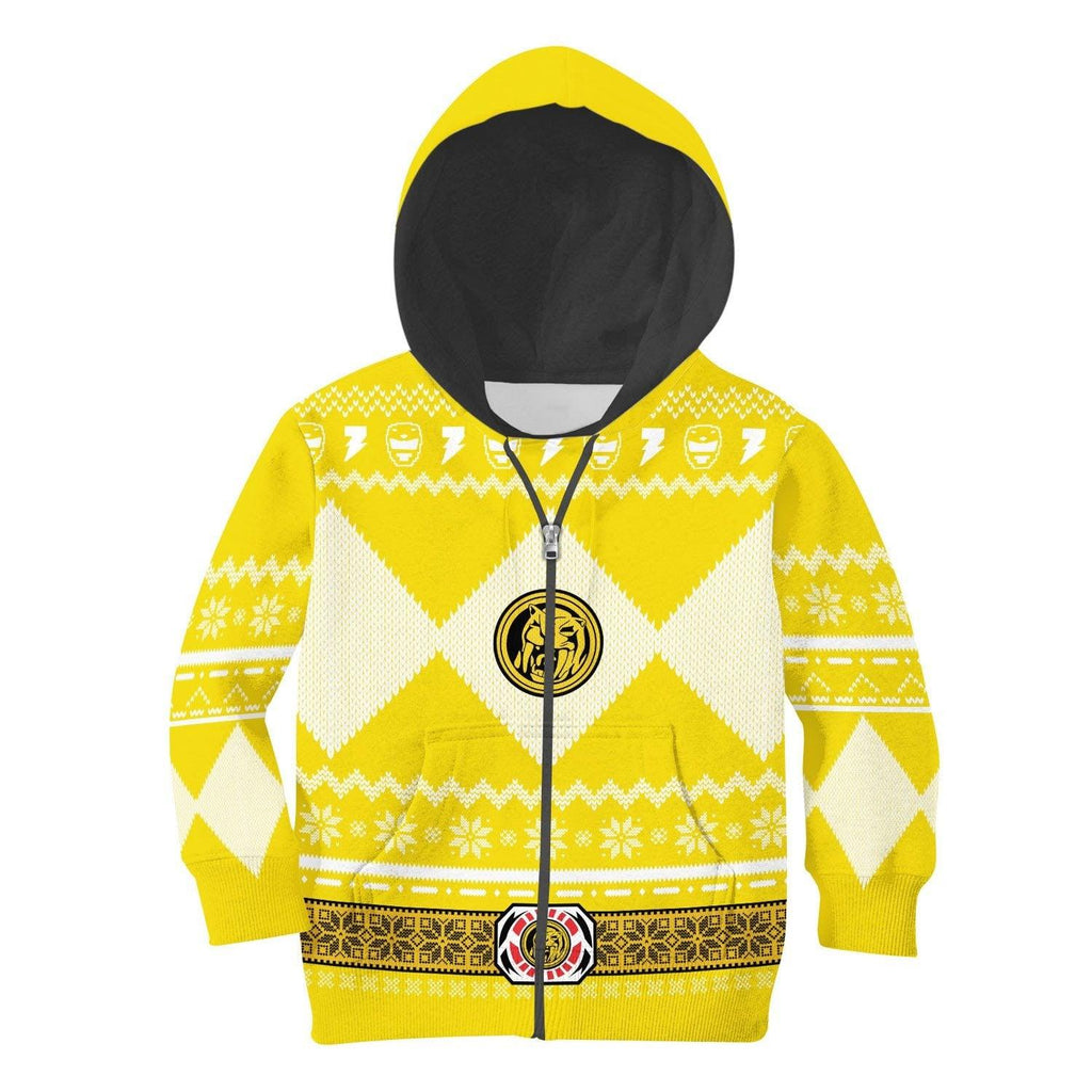 Gearhomie Unisex Kid Tops Pullover Sweatshirt Yellow Power Ranger 3D Apparel - Gearhomie.com