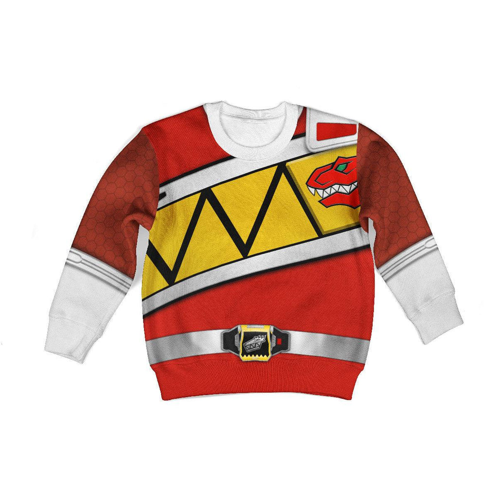 Gearhomie Unisex Kid Tops Red Power Rangers Dino Charge 3D Apparel - DucG