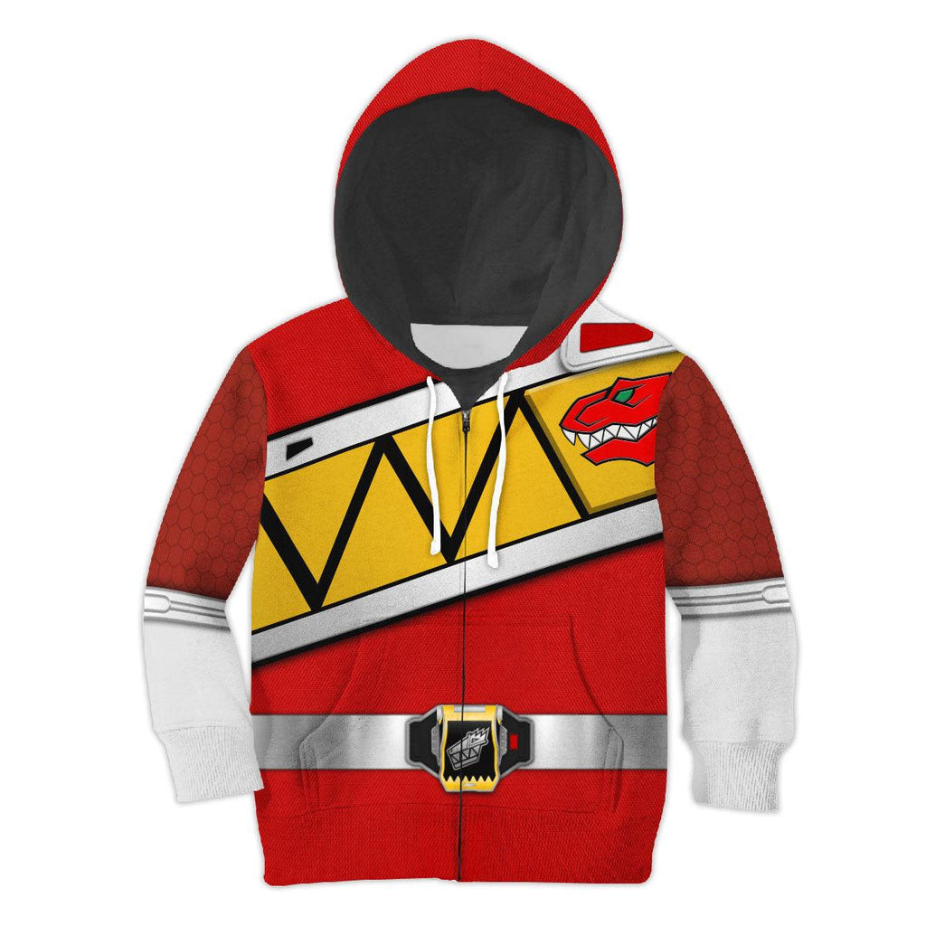 Gearhomie Unisex Kid Tops Red Power Rangers Dino Charge 3D Apparel - DucG