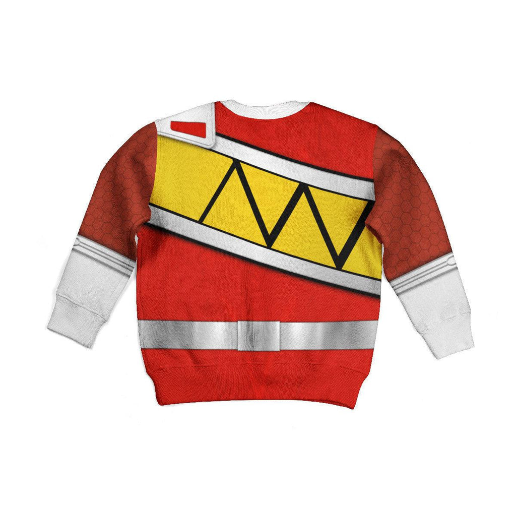 Gearhomie Unisex Kid Tops Red Power Rangers Dino Charge 3D Apparel - DucG