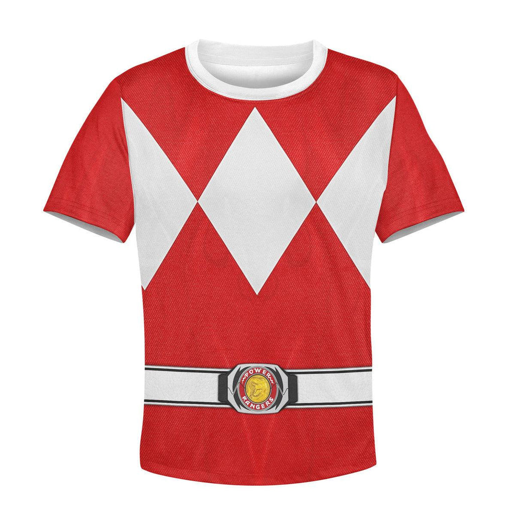 Gearhomie Unisex Kid Tops Red Ranger Mighty Morphin Kid 3D Apparel - Gearhomie.com