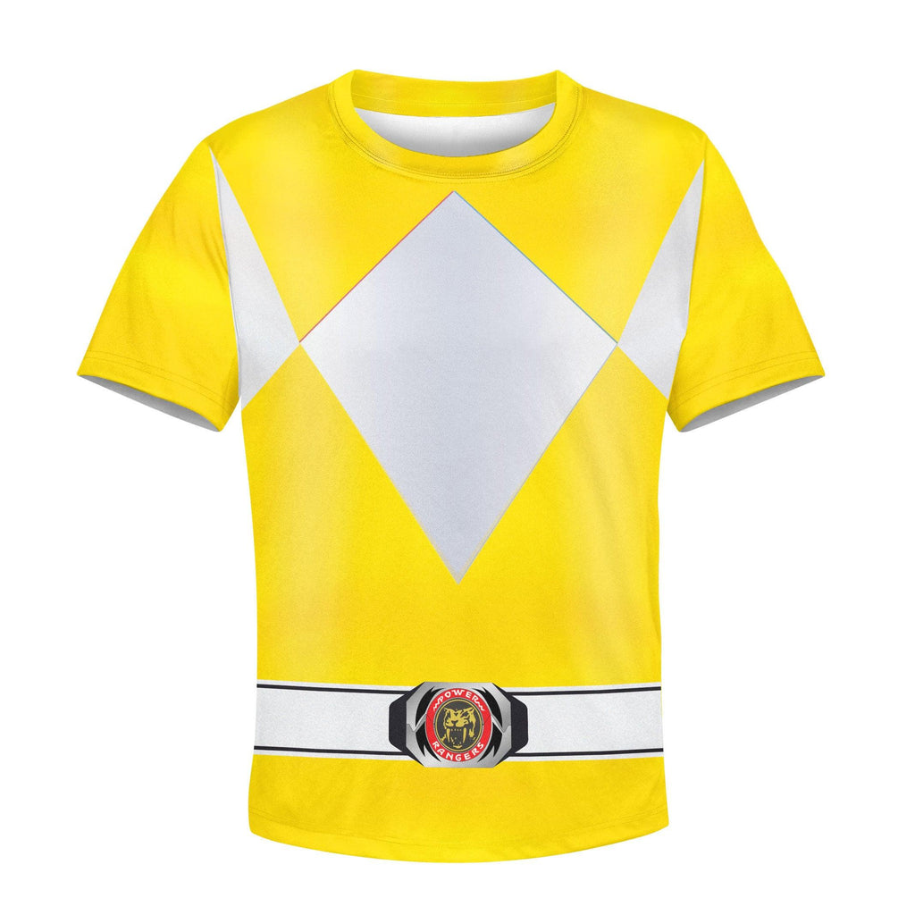 Gearhomie Unisex Kid Tops Yellow Power Ranger 3D Apparel - Gearhomie.com