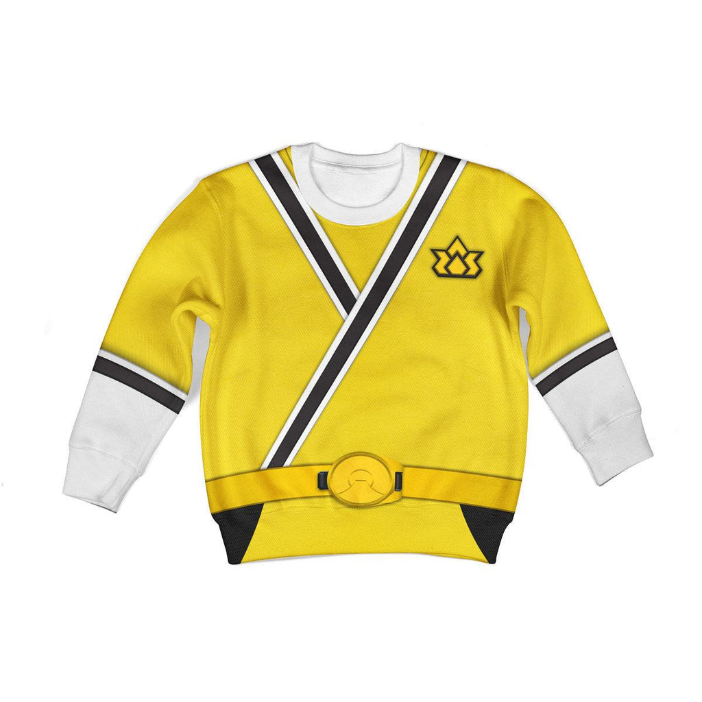 GearHomie Unisex Kid Tops Yellow Power Rangers Samurai 3D Apparel - DucG