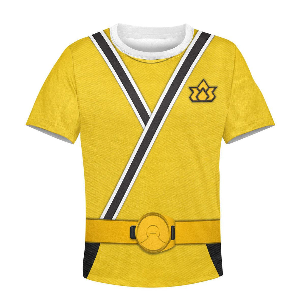 GearHomie Unisex Kid Tops Yellow Power Rangers Samurai 3D Apparel - DucG