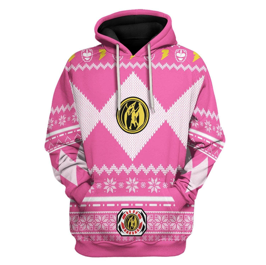 Gearhomie Unisex Tops Pullover Sweatshirt Pink Power Ranger 3D Costumes - Gearhomie.com