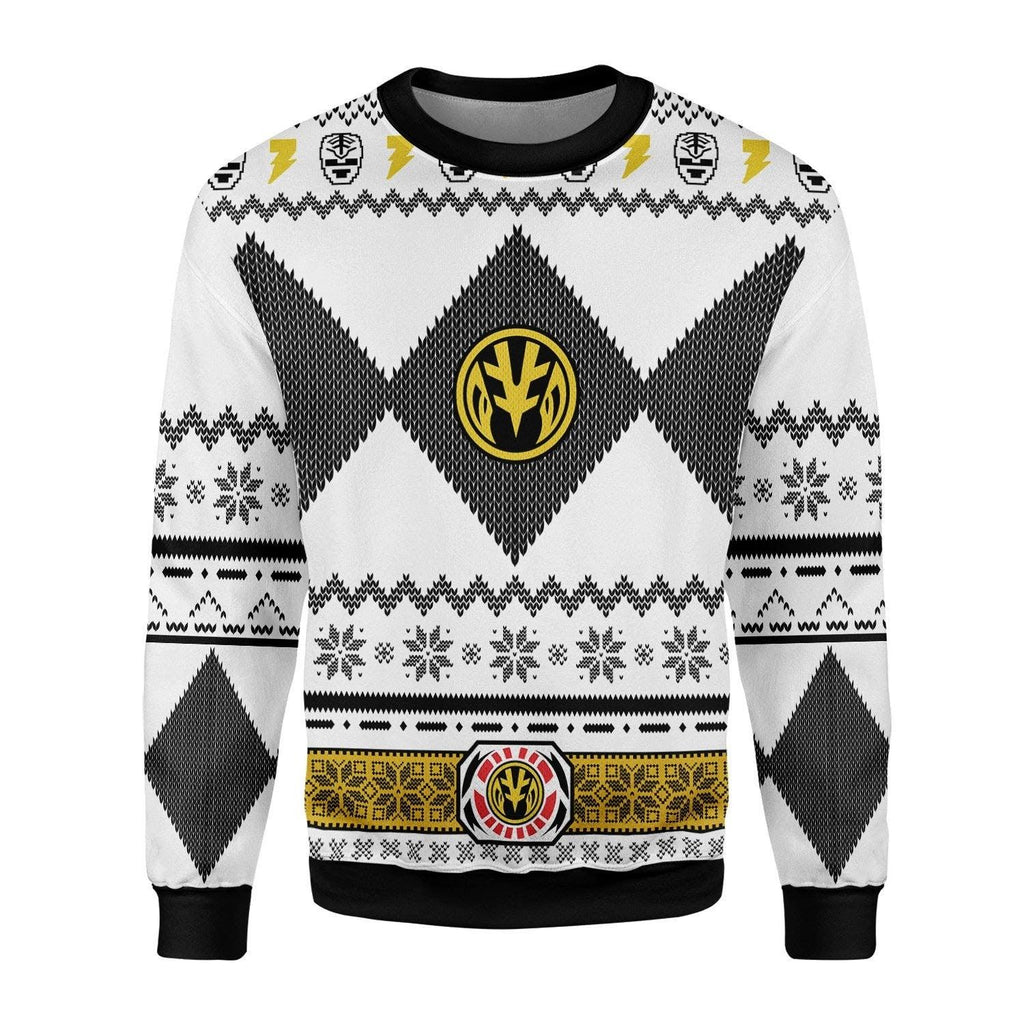 Gearhomie Unisex Tops Pullover Sweatshirt White Power Ranger 3D Costumes - Gearhomie.com