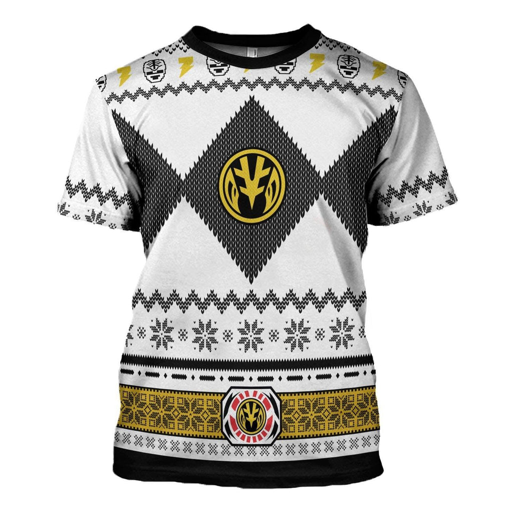 Gearhomie Unisex Tops Pullover Sweatshirt White Power Ranger 3D Costumes - Gearhomie.com