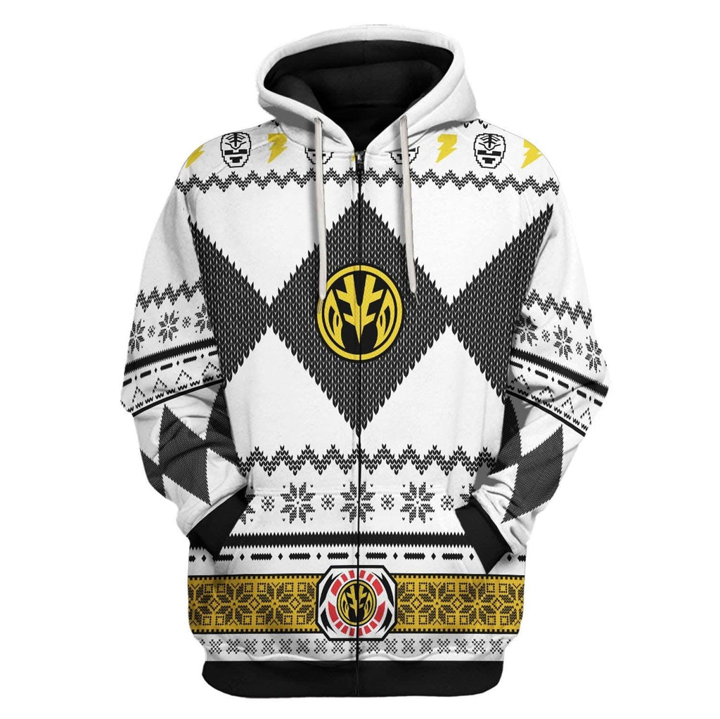 Gearhomie Unisex Tops Pullover Sweatshirt White Power Ranger 3D Costumes - Gearhomie.com