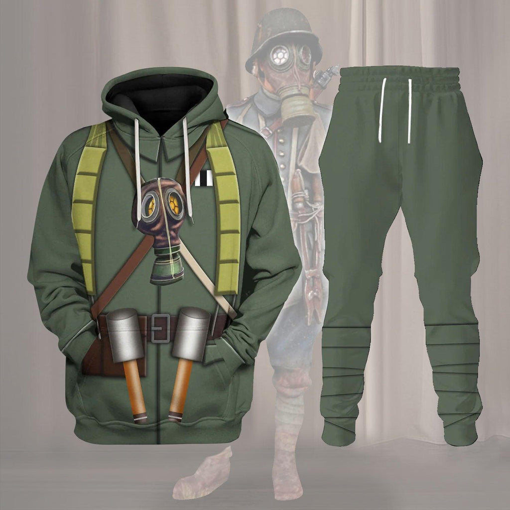 Gearhomie WW1 German Sturmtruppen Infantryman Of The Stosstruppen Costume Hoodie Sweatshirt T-Shirt Tracksuit - Gearhomie.com