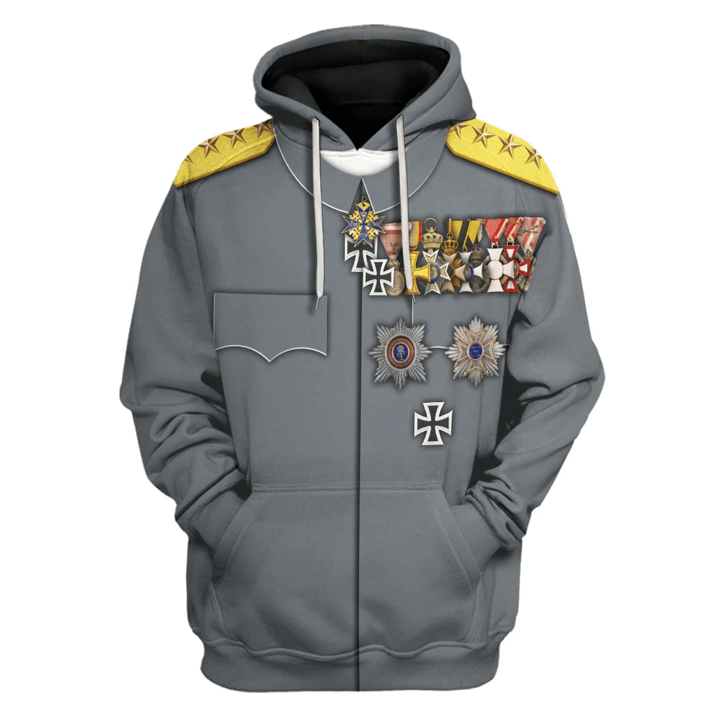 Gearhomie WWI German General Erich Ludendorff Costume Hoodie Sweatshirt T-Shirt Tracksuit - Gearhomie.com