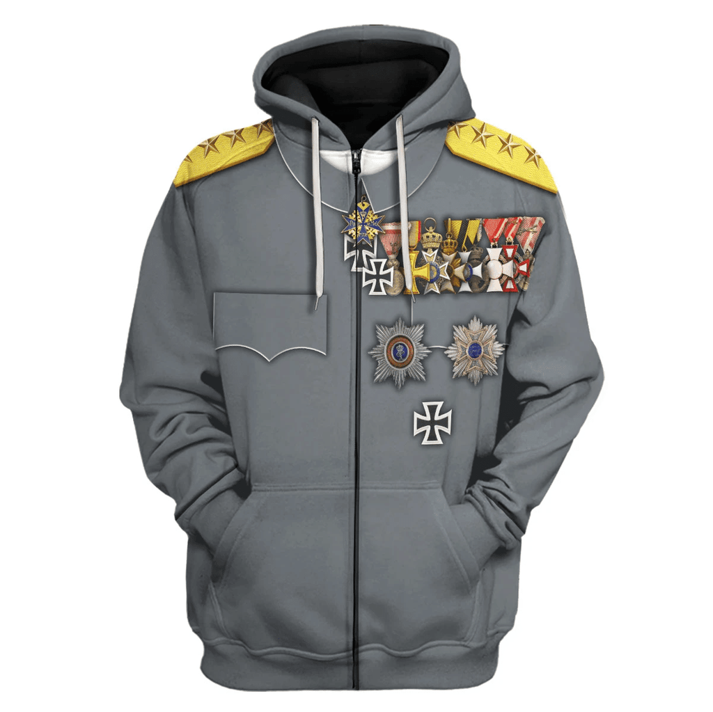 Gearhomie WWI German General Erich Ludendorff Costume Hoodie Sweatshirt T-Shirt Tracksuit - Gearhomie.com