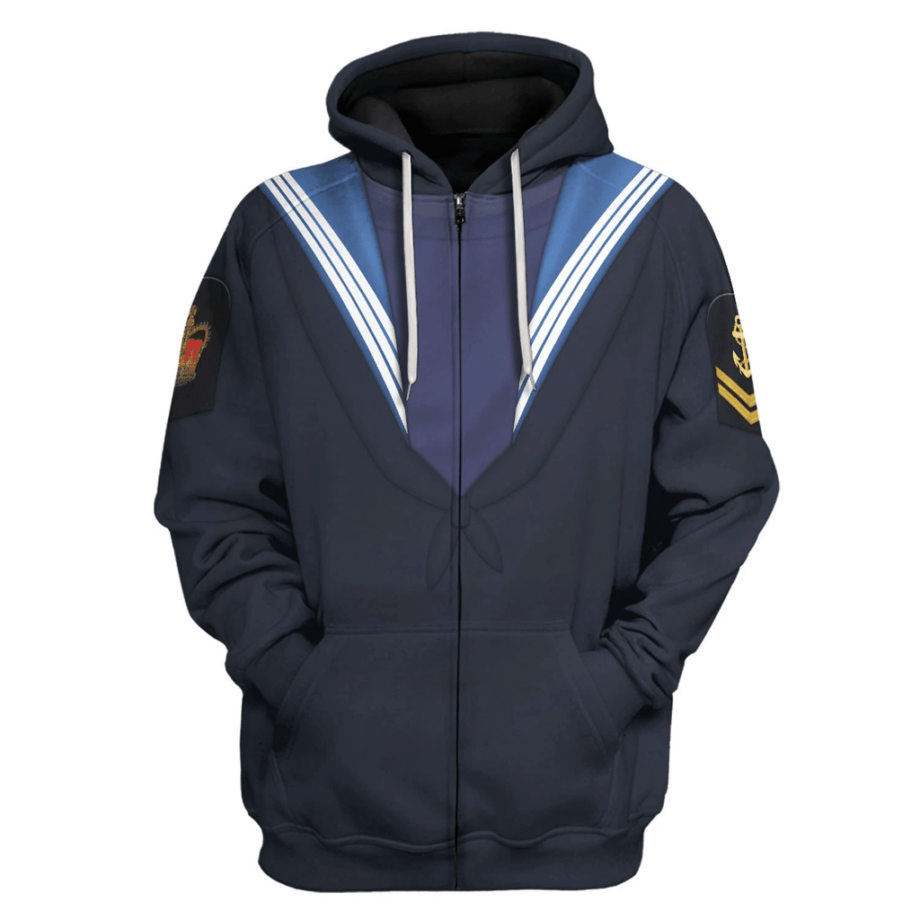 Gearhomie WWII Royal Navy - Ratings Costume Hoodie Sweatshirt T-Shirt Tracksuit - Gearhomie.com