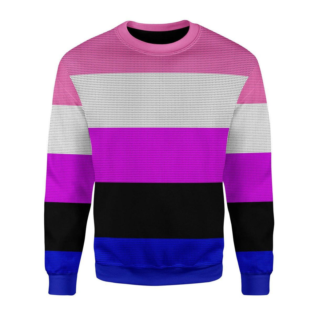 Genderfluid Pride Flag Christmas Sweater - DucG