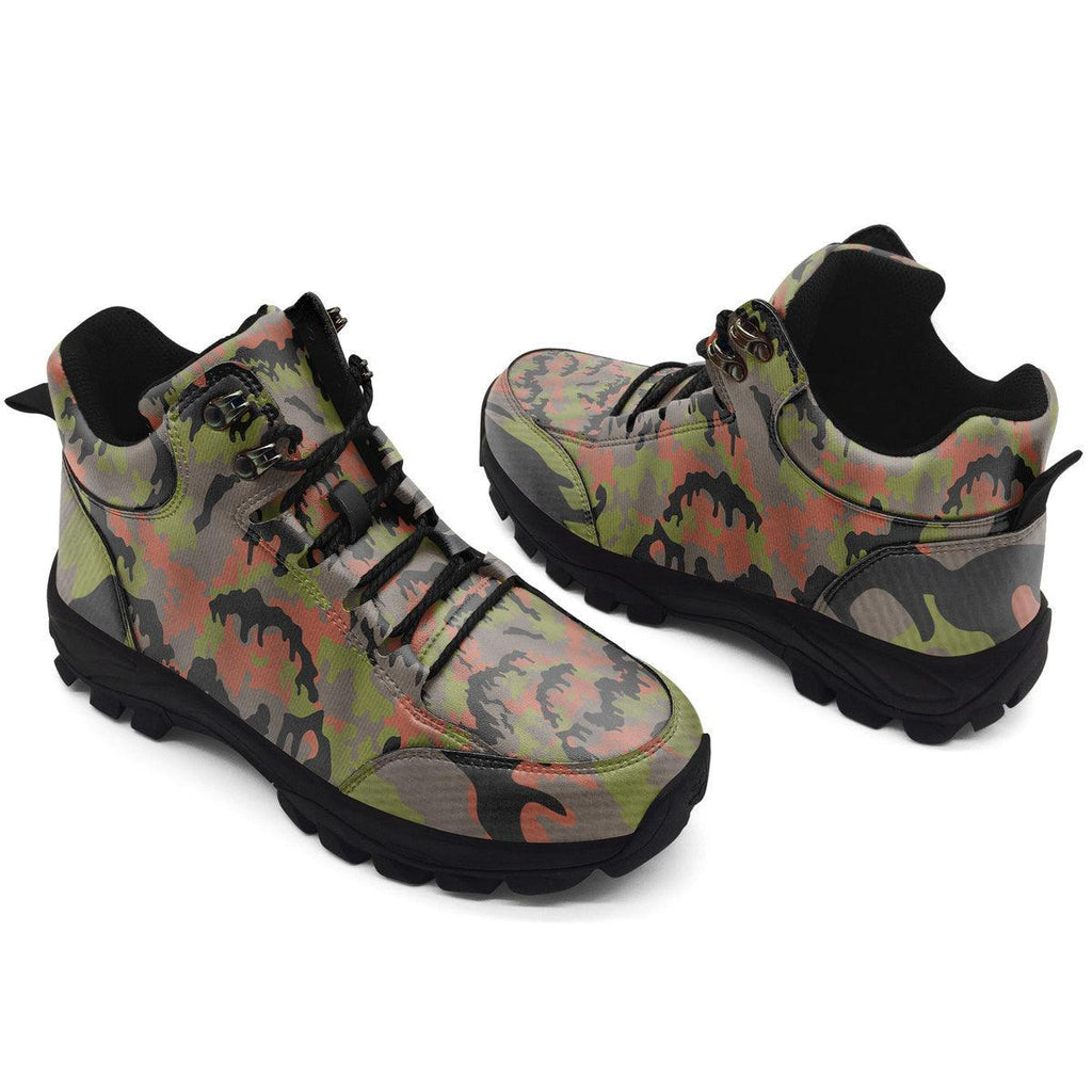 German WWII Leibermuster Camo Hiking Shoes - DucG
