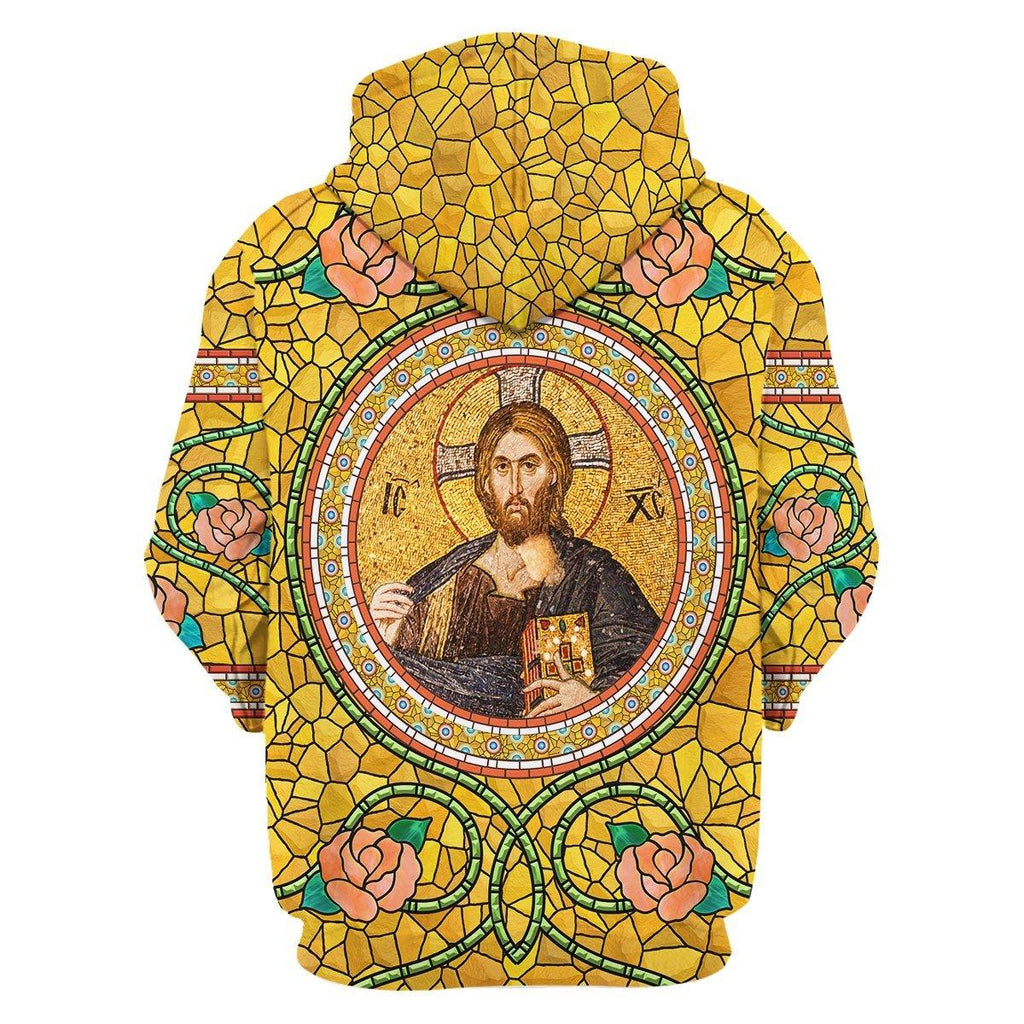 Glass Golden Jesus Eastern Orthodox - DucG