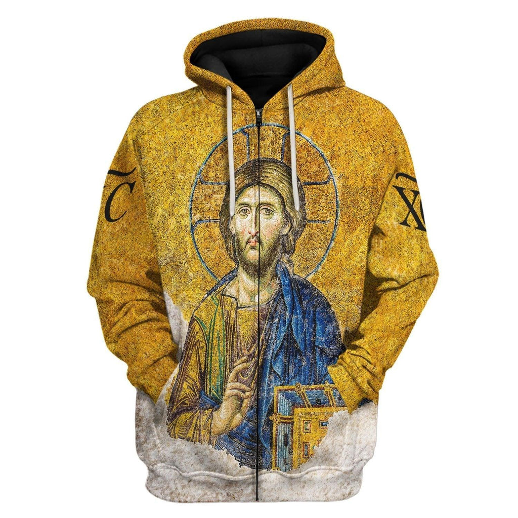 Gold Christian Orthodox Jesus Hoodie - DucG