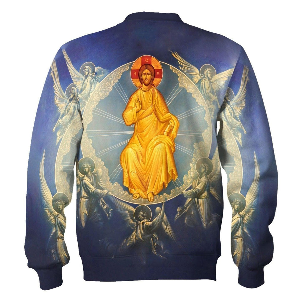 Golden Christ Pantocrator Jesus Eastern Orthodox Sweatshirt - DucG