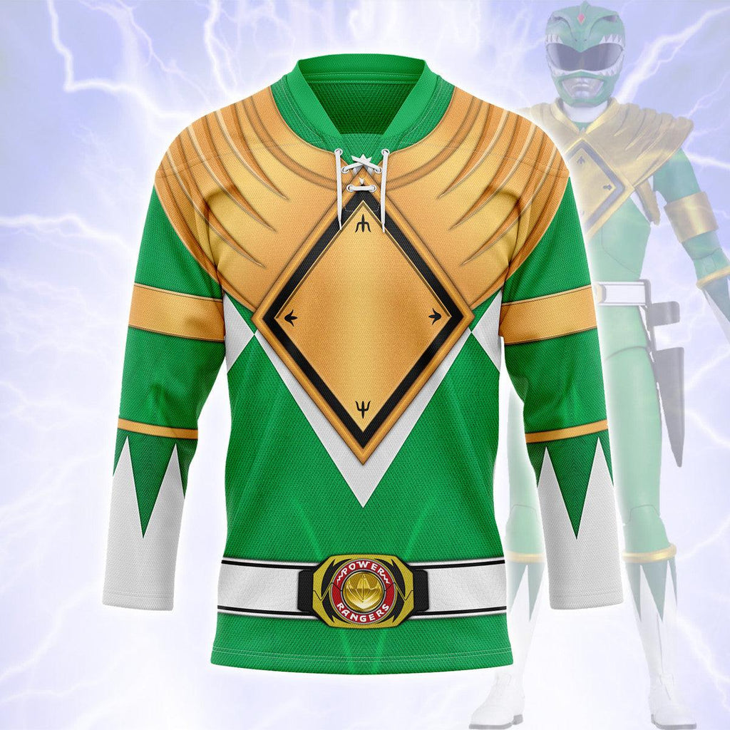 Green Ranger Dragon Shield Hockey Jersey - Gearhomie.com