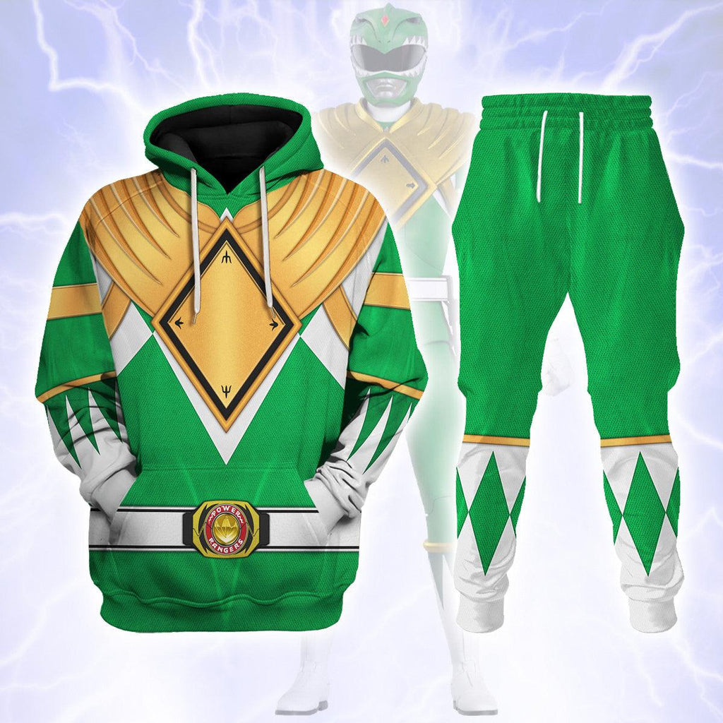 Green Ranger Dragon Shield Hoodies Sweatshirt T-shirt Hawaiian Tracksuit - Gearhomie.com
