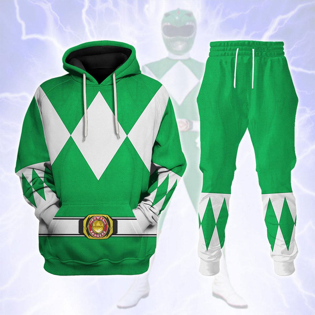 Green Ranger Mighty Morphin Hoodies Sweatshirt T-shirt Hawaiian Tracksuit - Gearhomie.com