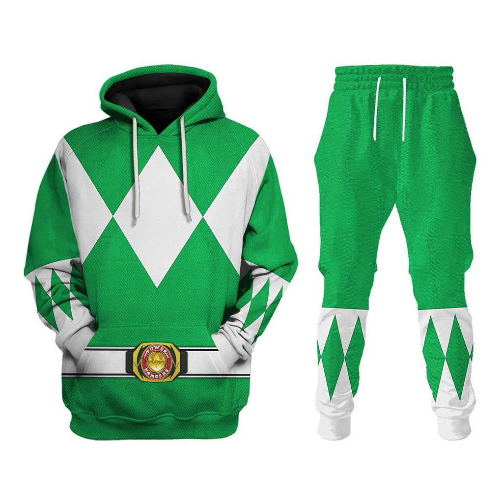 Green Ranger Mighty Morphin Hoodies Sweatshirt T-shirt Hawaiian Tracksuit - Gearhomie.com