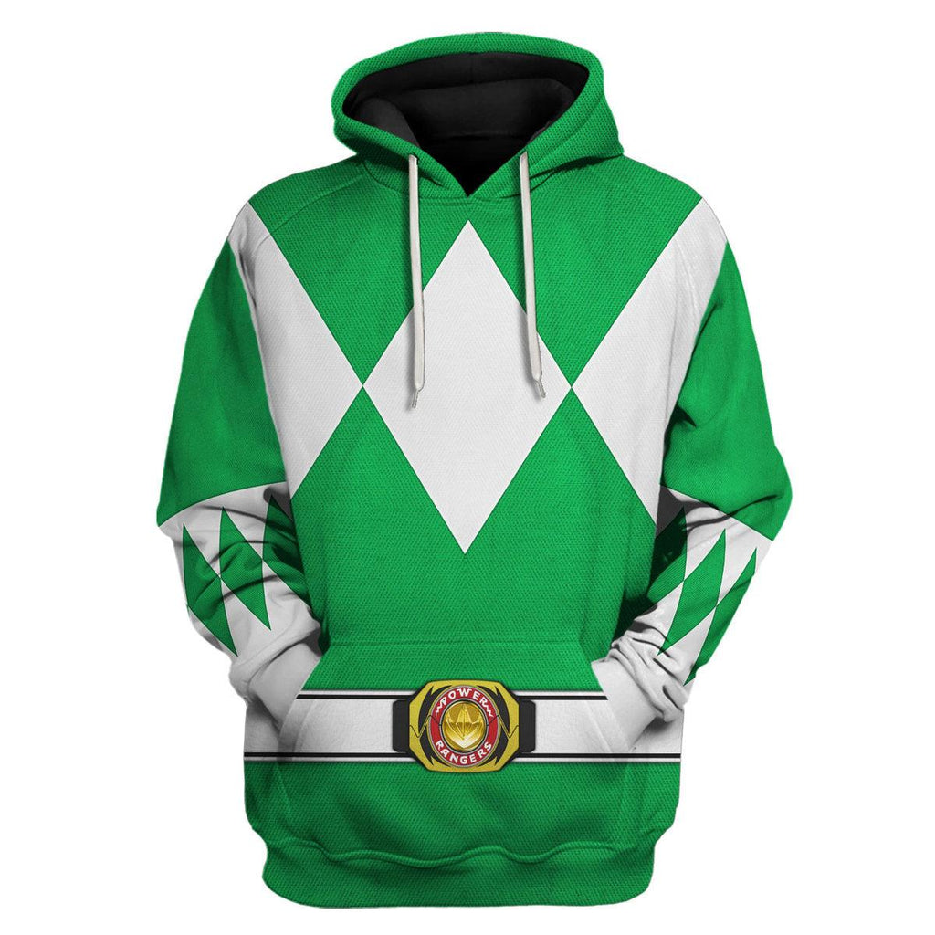 Green Ranger Mighty Morphin Hoodies Sweatshirt T-shirt Hawaiian Tracksuit - Gearhomie.com