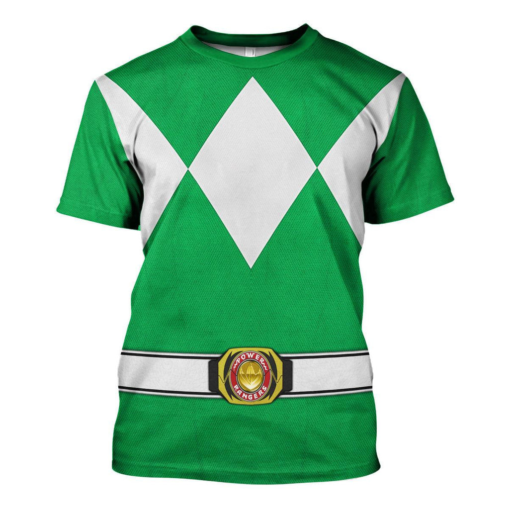 Green Ranger Mighty Morphin Hoodies Sweatshirt T-shirt Hawaiian Tracksuit - Gearhomie.com