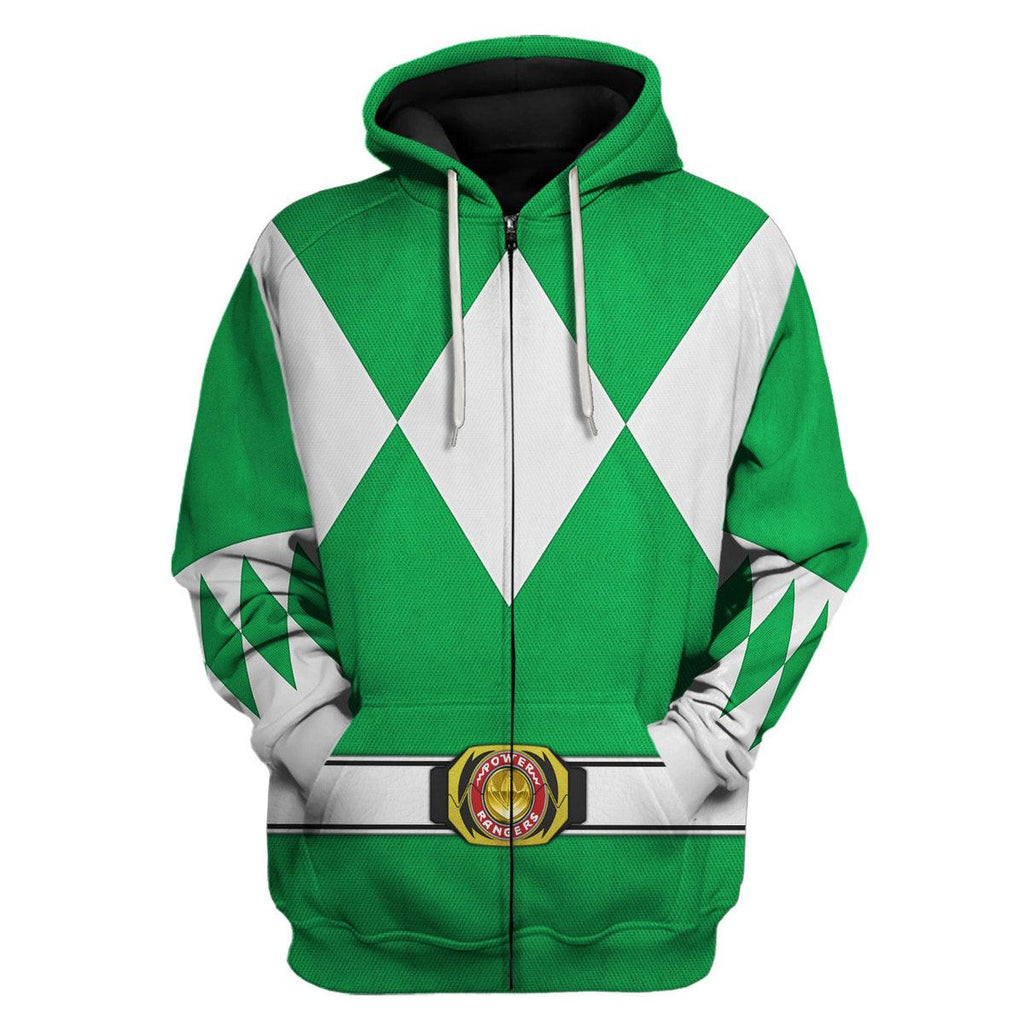 Green Ranger Mighty Morphin Hoodies Sweatshirt T-shirt Hawaiian Tracksuit - Gearhomie.com