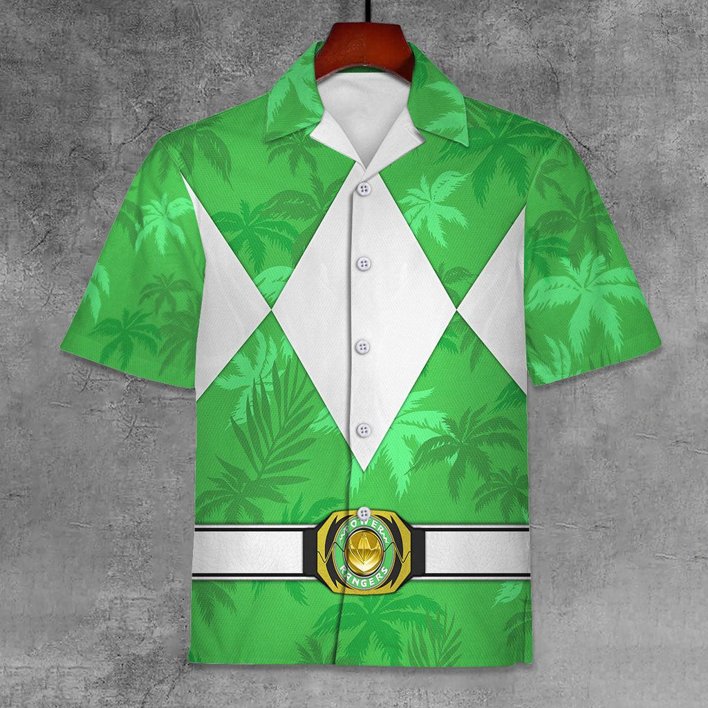 Green Ranger x Tommy Vercetti Hawaiian Shirt Beach Shorts - Gearhomie.com