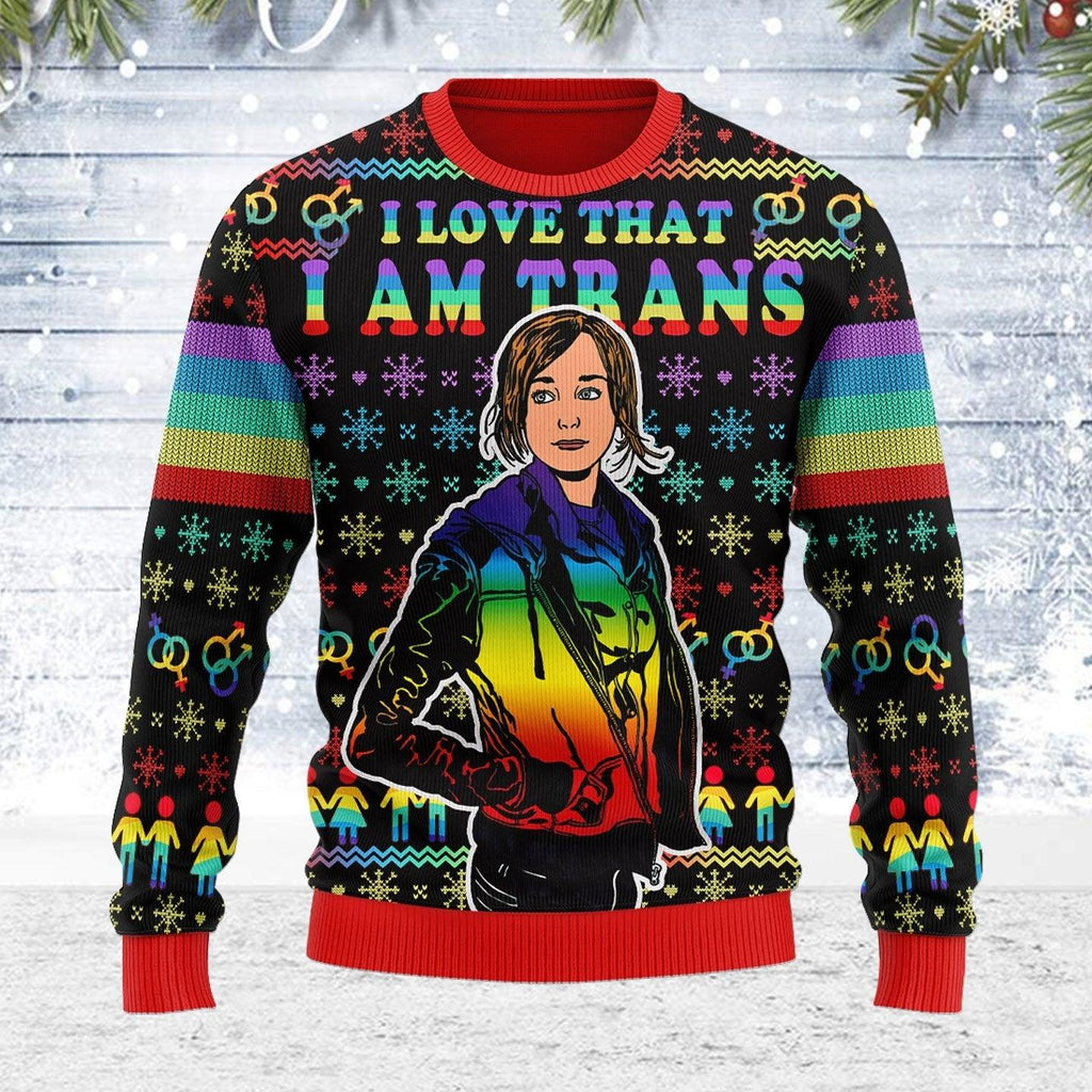 I Love That I Am Trans Ugly Christmas Sweater - DucG