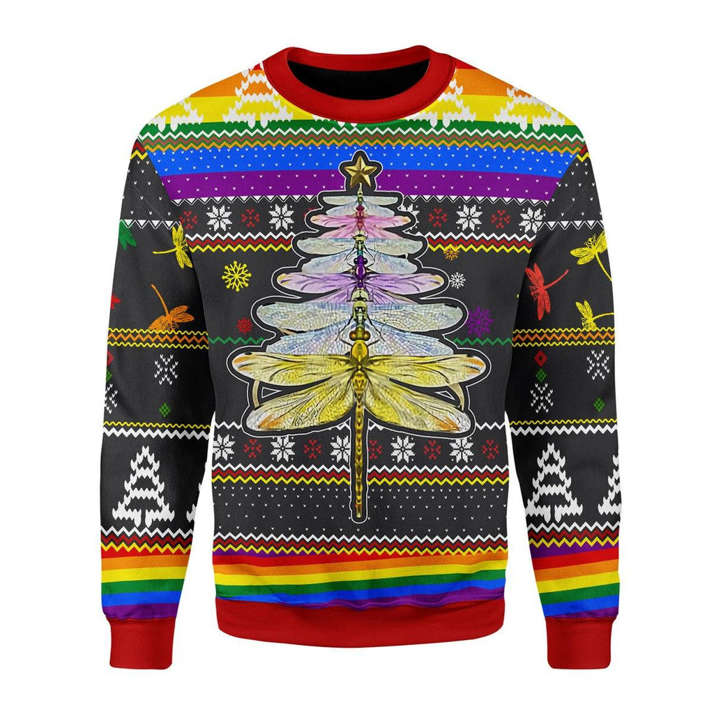 LGBT Dragon Christmas Tree Christmas Sweater - DucG