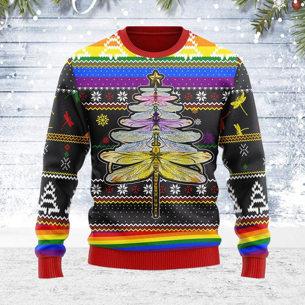 LGBT Dragon Christmas Tree Ugly Christmas Sweater - DucG